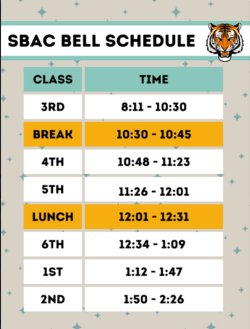 SBAC Bell Schedule 